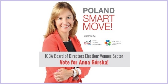 wizerunek Anny Górskiej z hasłem "głosuj na Annę Górską"