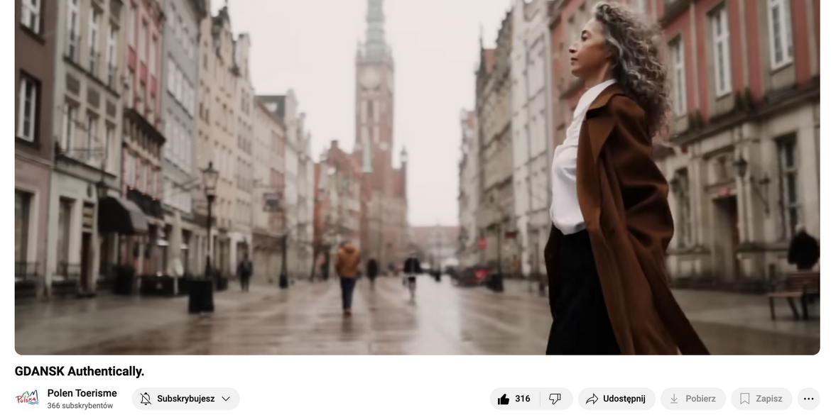 Prawie 1,5 mln wyświetleń reklamy „GDAŃSK Autentycznie” na YouTube i Google Display Network w Niderlandach