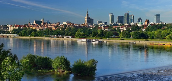 Panorama view of Warsaw