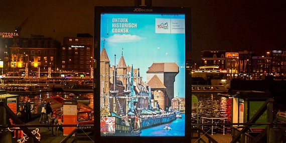 Billboard z reklamą Gdańska w Holandii