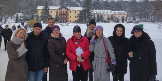 Dziennikarze z Ukrainy uczestniczący w podróży studyjnej do Polski